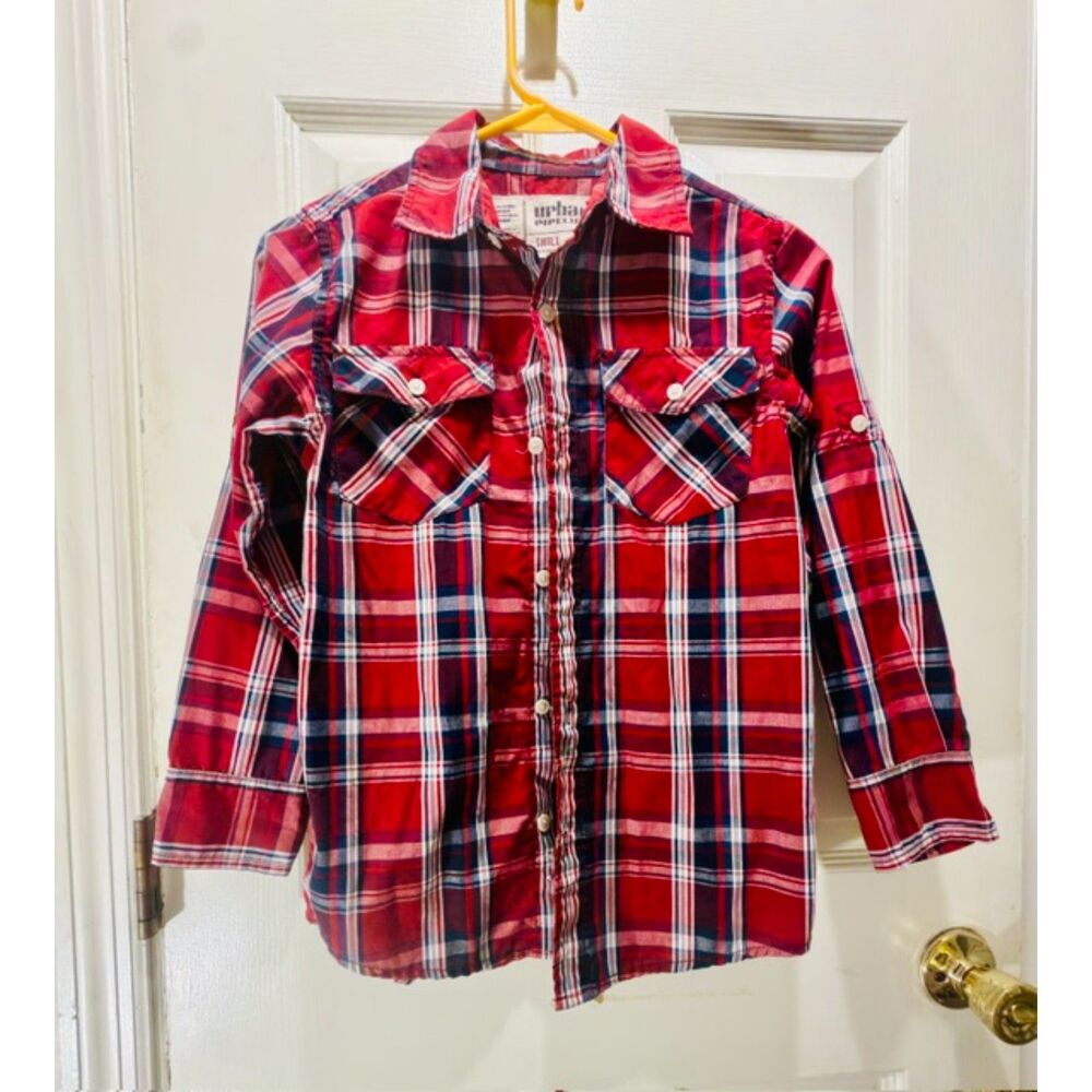 Urban Pipeline Red/Blue Plaid Shirt Size Small